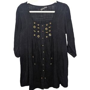 Pretty Angel Bejeweled Witch Core Gothic Tunic Dress with Charms/Tassels size L